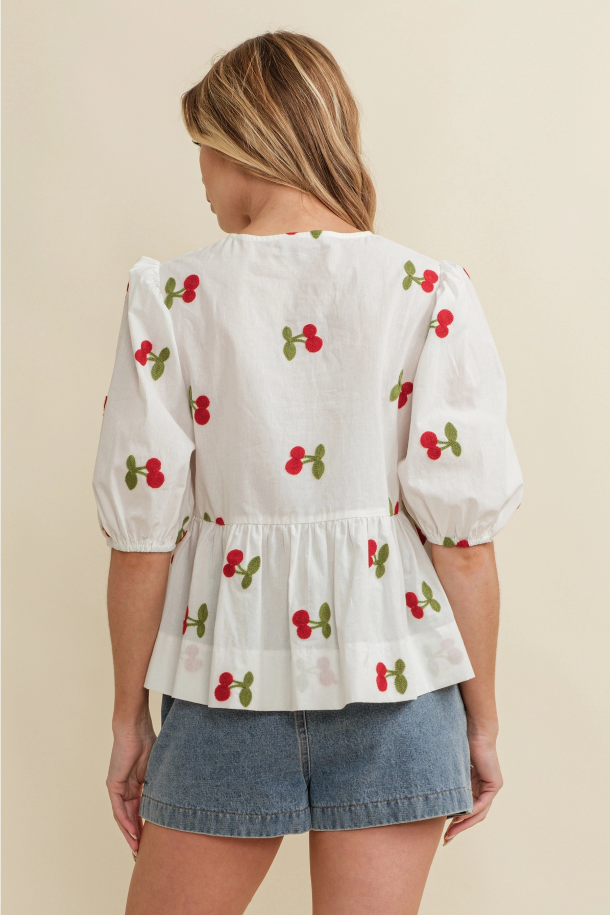 Cherry Front Tie Top