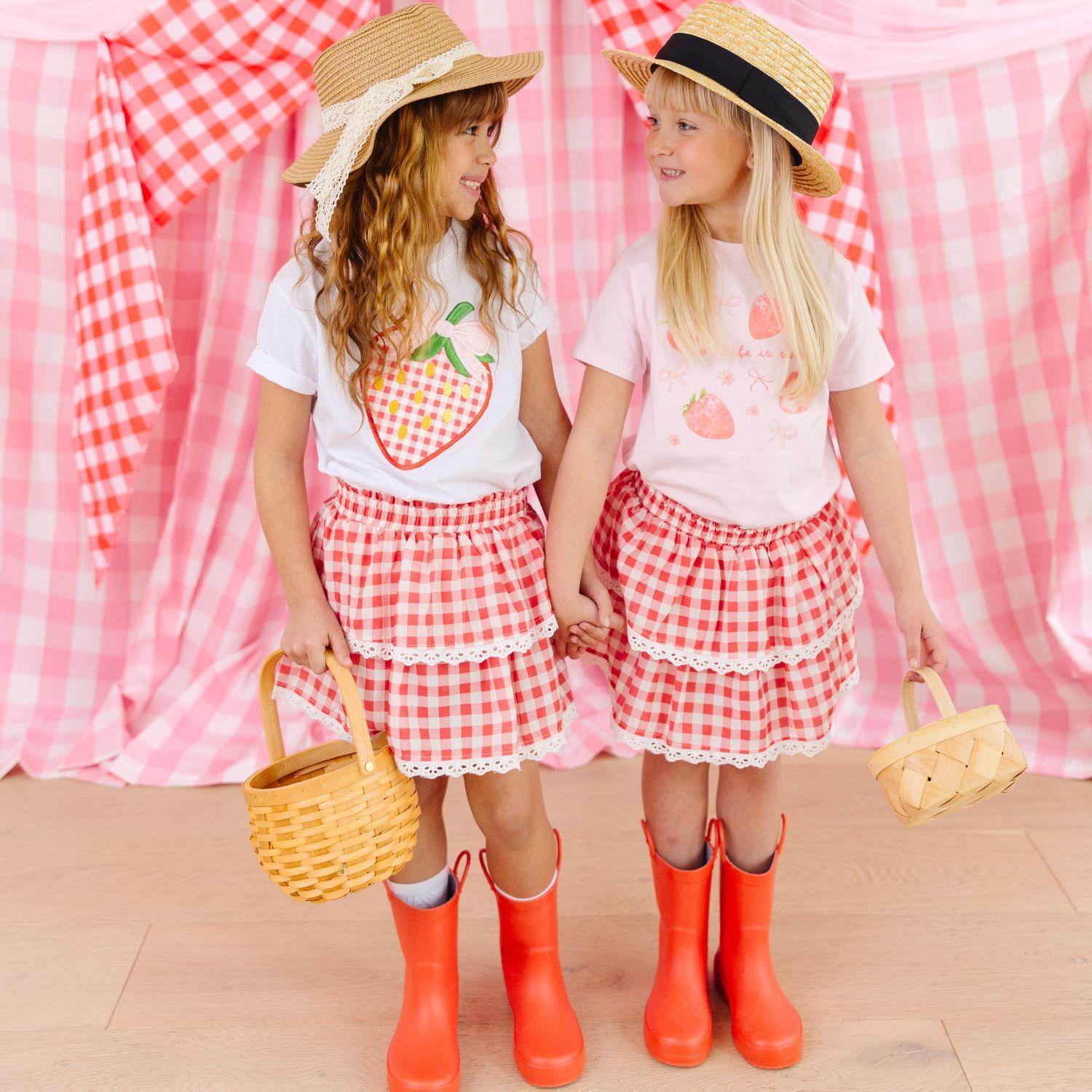 Red Gingham Skort