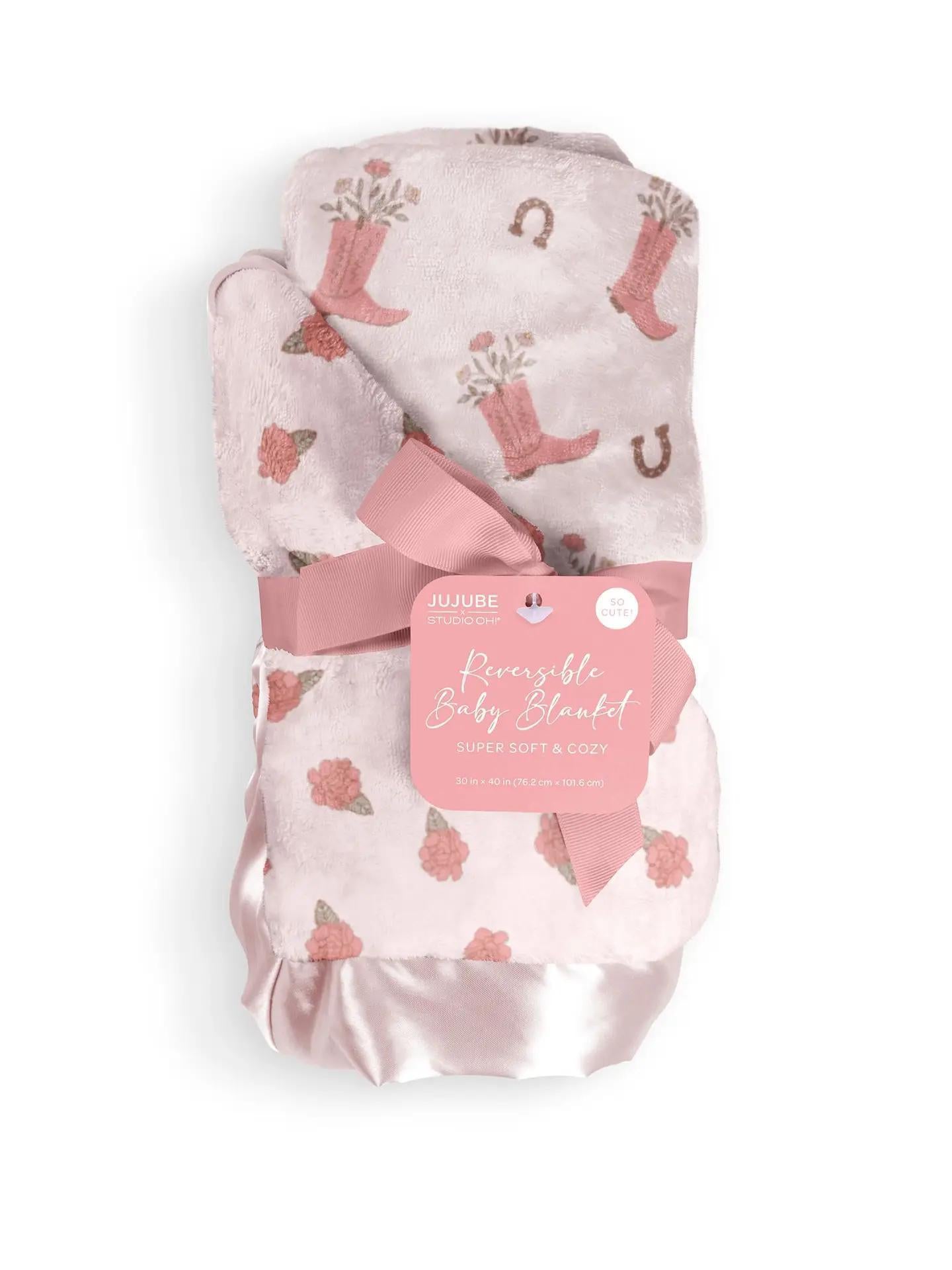 Reversible Baby Blanket Bloomin' Boot
