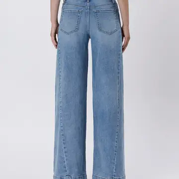 High Rise Seam Detail Palazzo Jeans | ENTHUSE