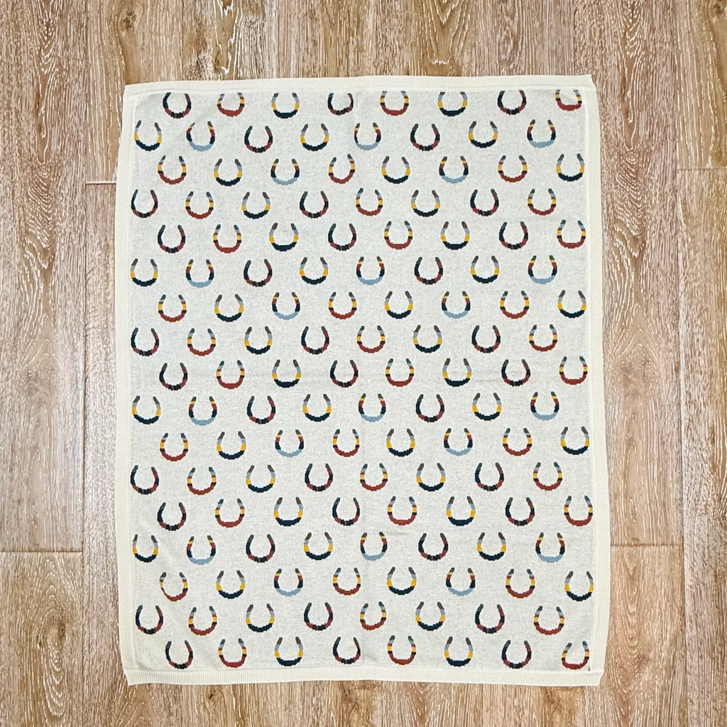 Horseshoe - Organic Cotton Jacquard Knit Baby Blanket