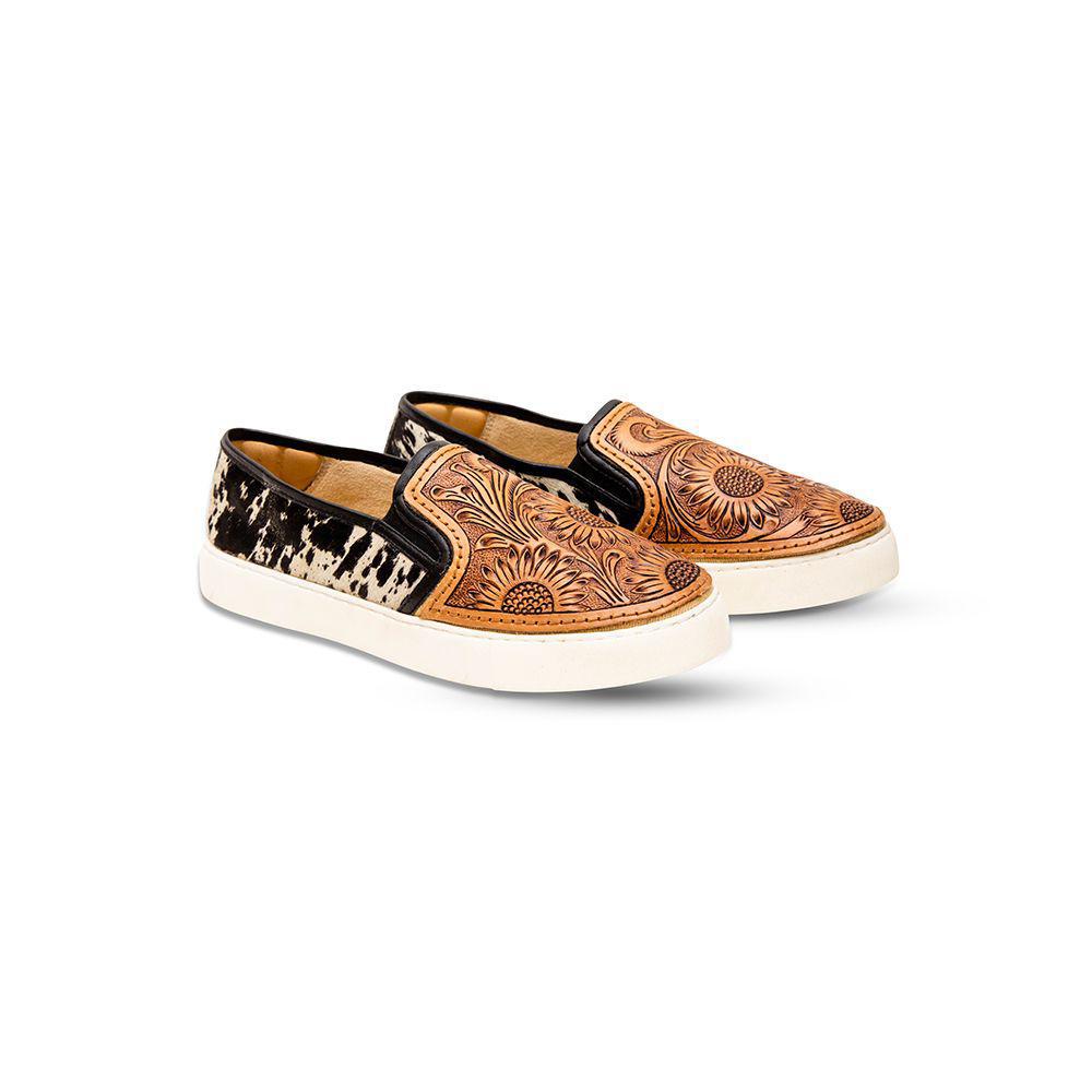 Shober Western Hand-Tooled Sneakers - S-6926