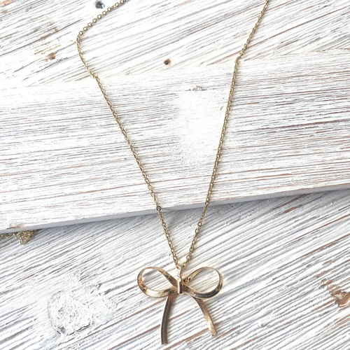 Bow Necklace Slip Knot Trendy Jewelry GOLD