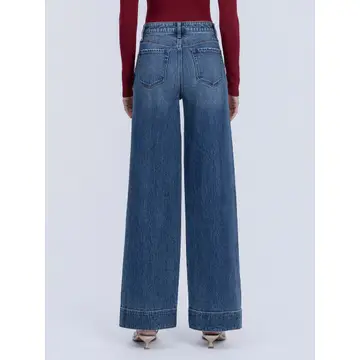 Super High Rise Trouser Hem Baggy Wide Leg Jeans