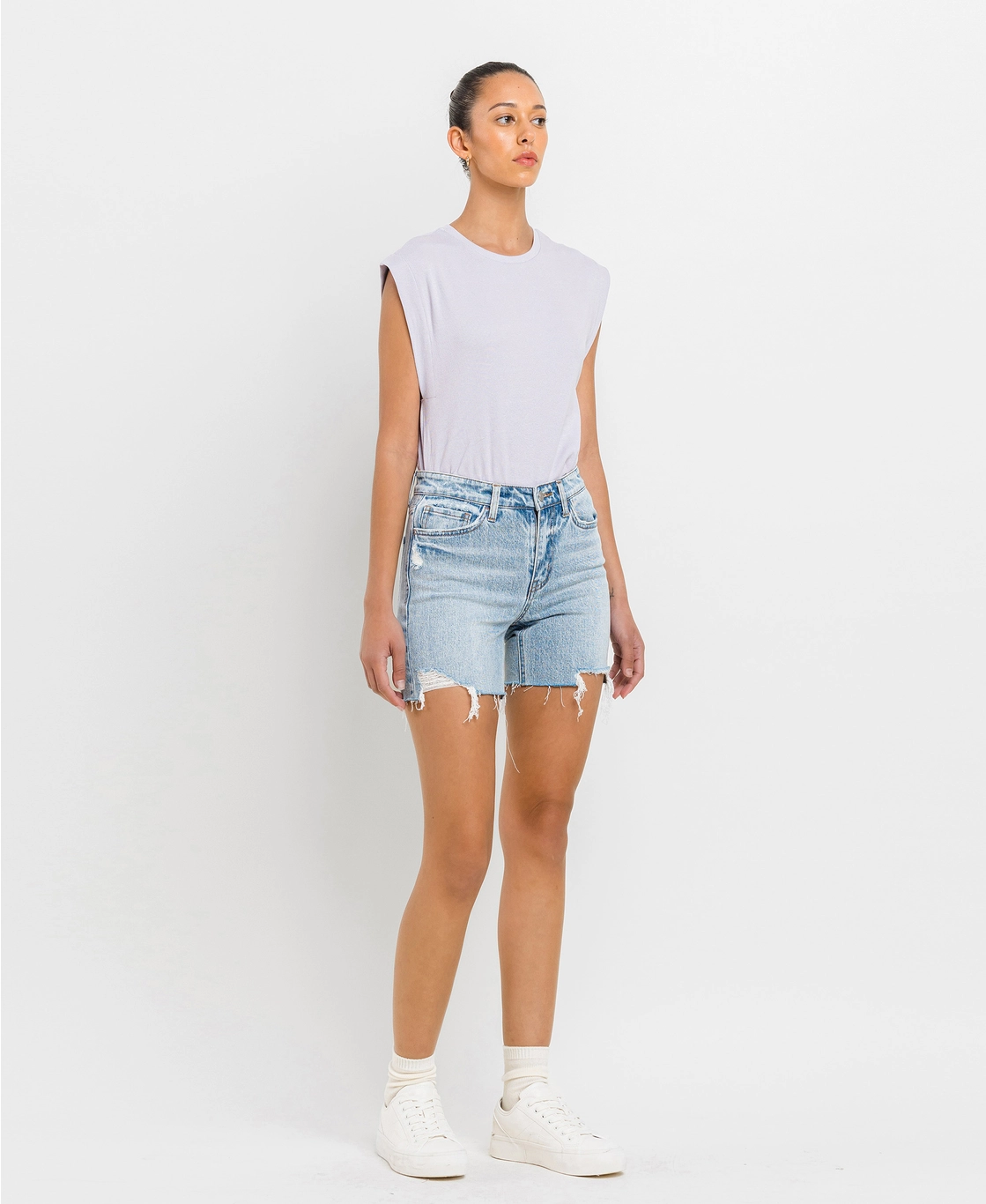 High Rise Midi Shorts | Double Trouble