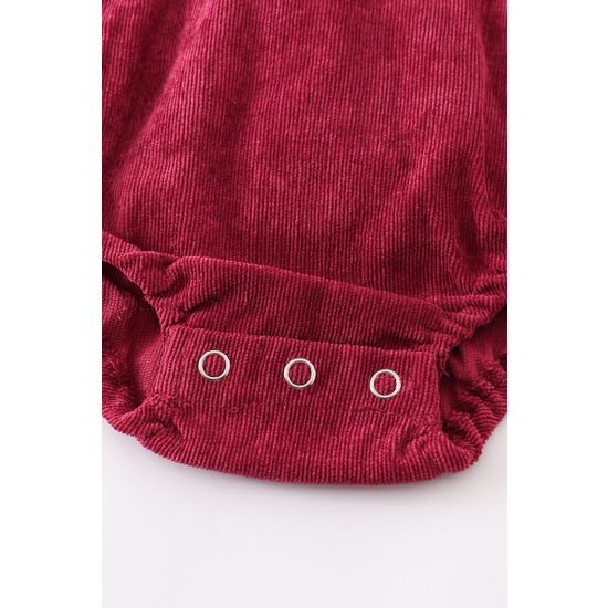 ORCHID VELVET RUFFLE BABY ROMPER