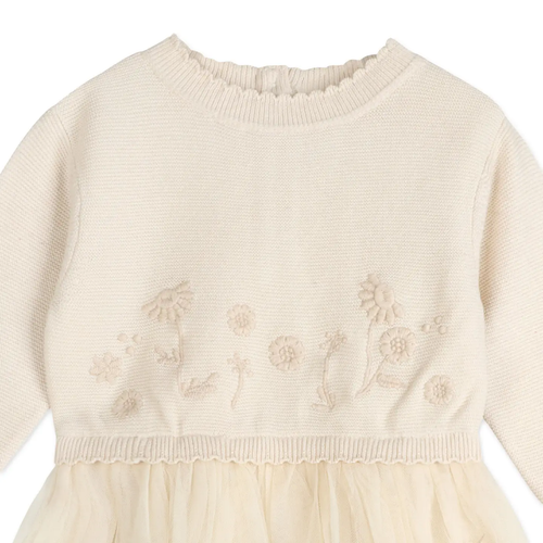 Clara Floral Knit Baby Tutu Dress (Organic Cotton)