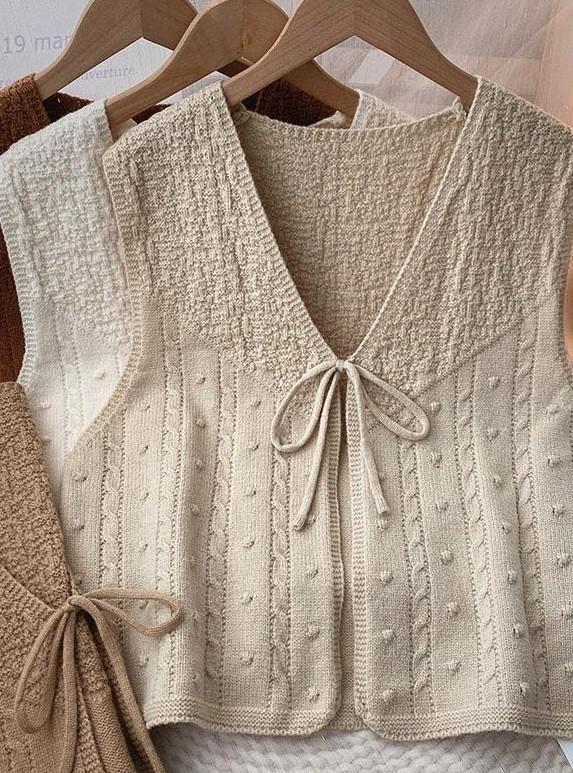 Knitted Tank Vest - Cream