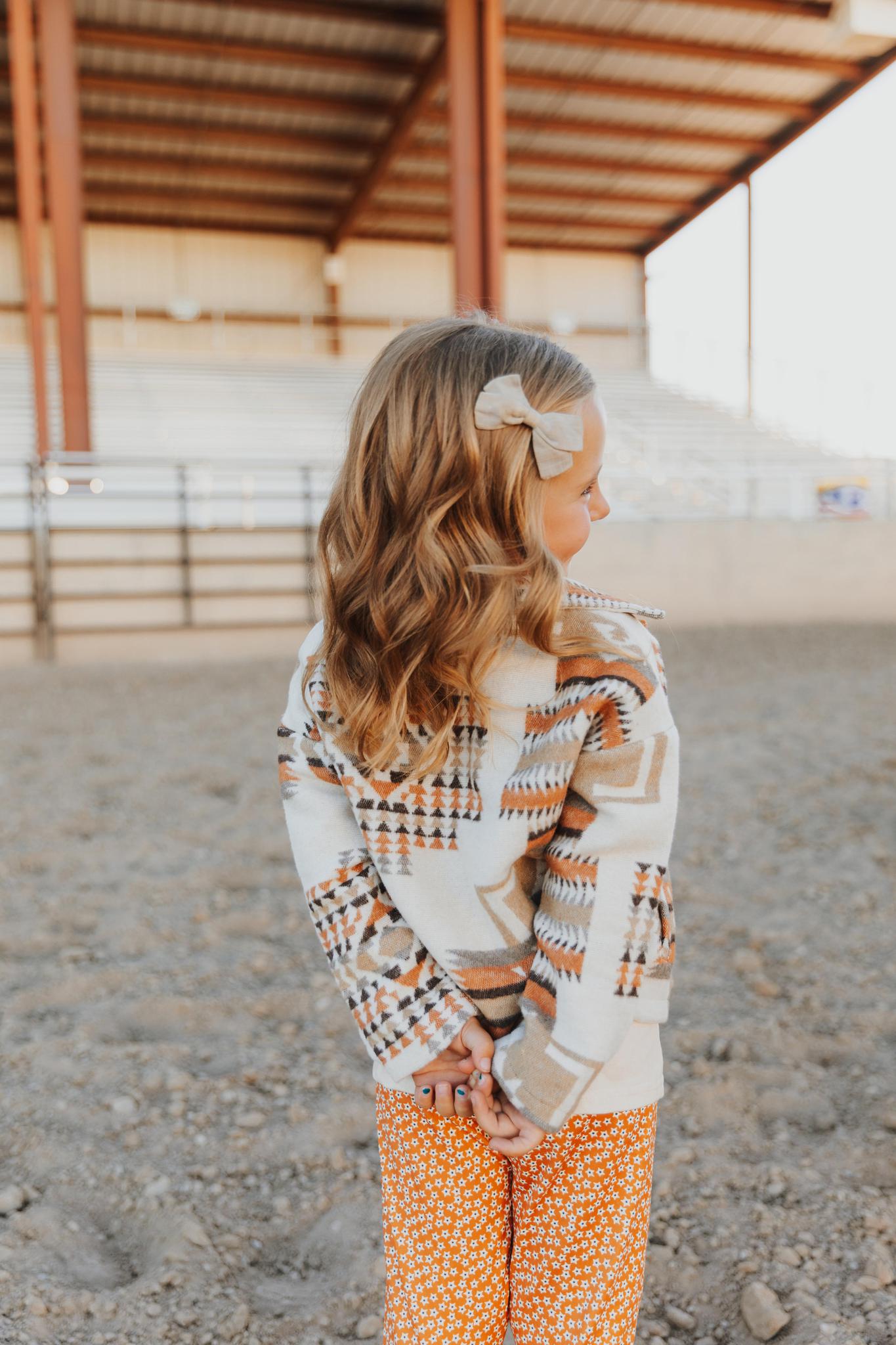 KIDS AZTEC PRINTED SHACKET - KHAKI