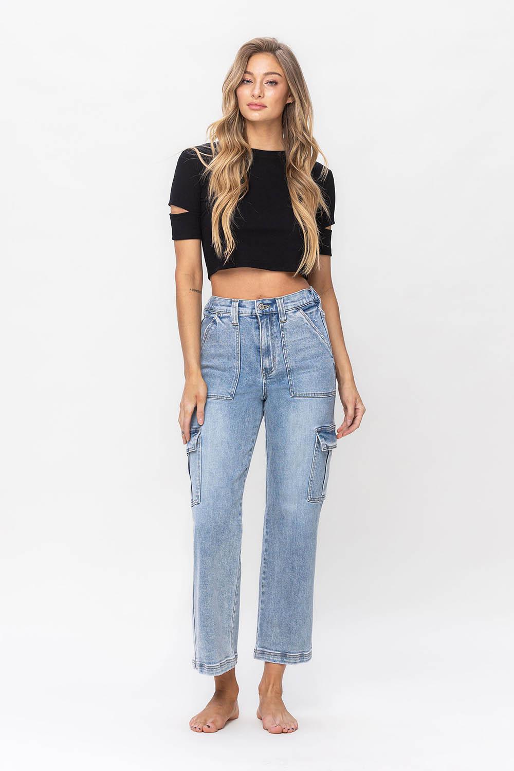 HIGH RISE DAD CARGO PANT - CREATIVE