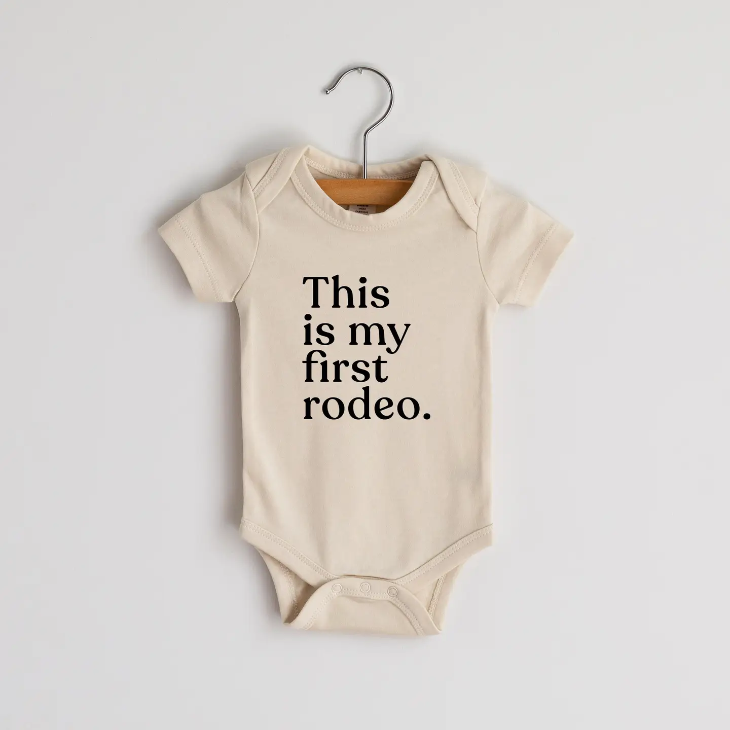 This Is My First Rodeo Modern Organic Baby Bodysuit - Cream