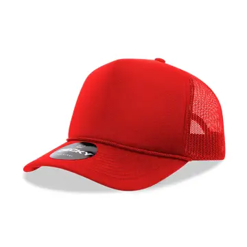 Decky 6025 - Mid Profile, 5 Panel Foam Trucker Hat - 6025 | Red