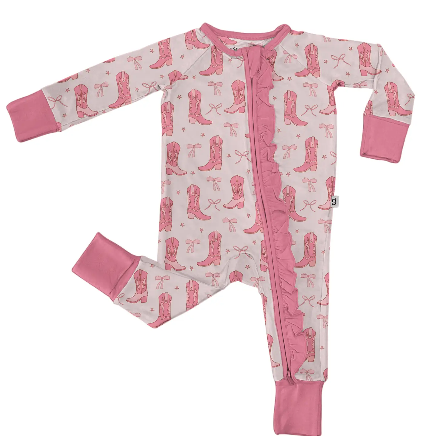 Cowgirl Boots & Bows Long Sleeve Zip Pj
