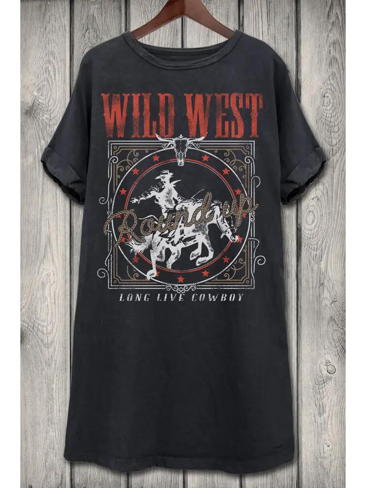 WILD WEST DRESS - MINERAL BLACK