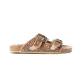 FALLING FEATHER SANDALS IN DARK BROWN