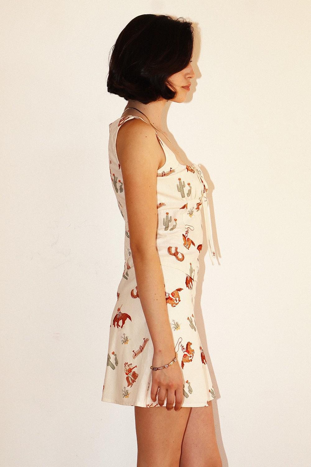 WESTERN PRINT BUSTIER TOP