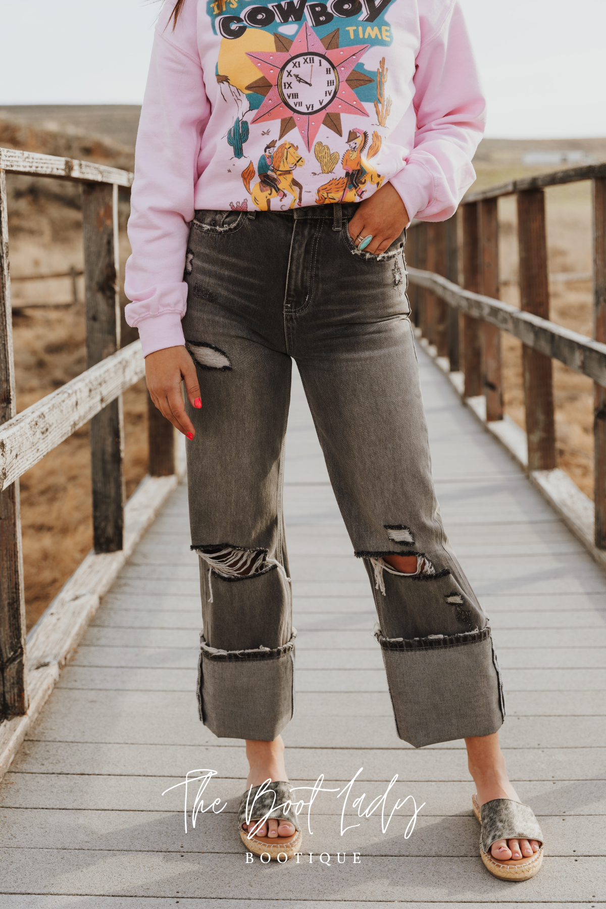 90'S VINTAGE FLARE JEANS | GRANITE