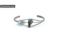 Navajo Handmade Turquoise/Red Coral Bracelet -Esther White