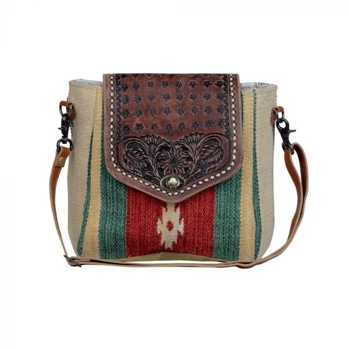 Myra Embossed Scarlet Hand-Tooled Bags - S-3302