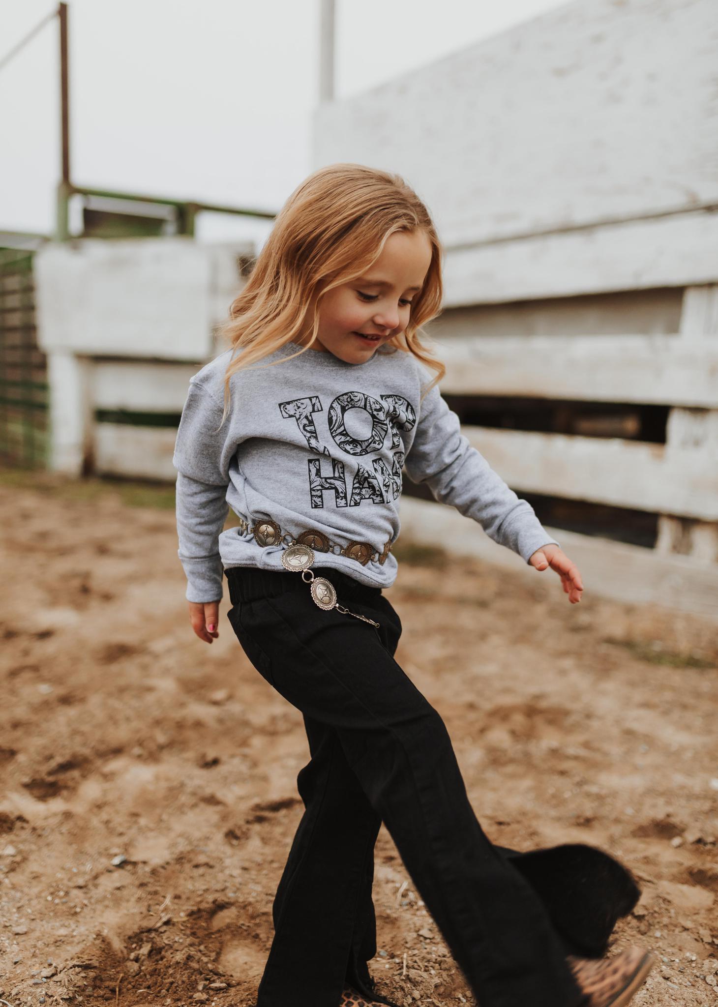 OPEN FRONT BLACK BELL BOTTOM JEANS