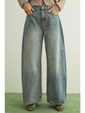 Mixed Denim On the Side Detail Pants