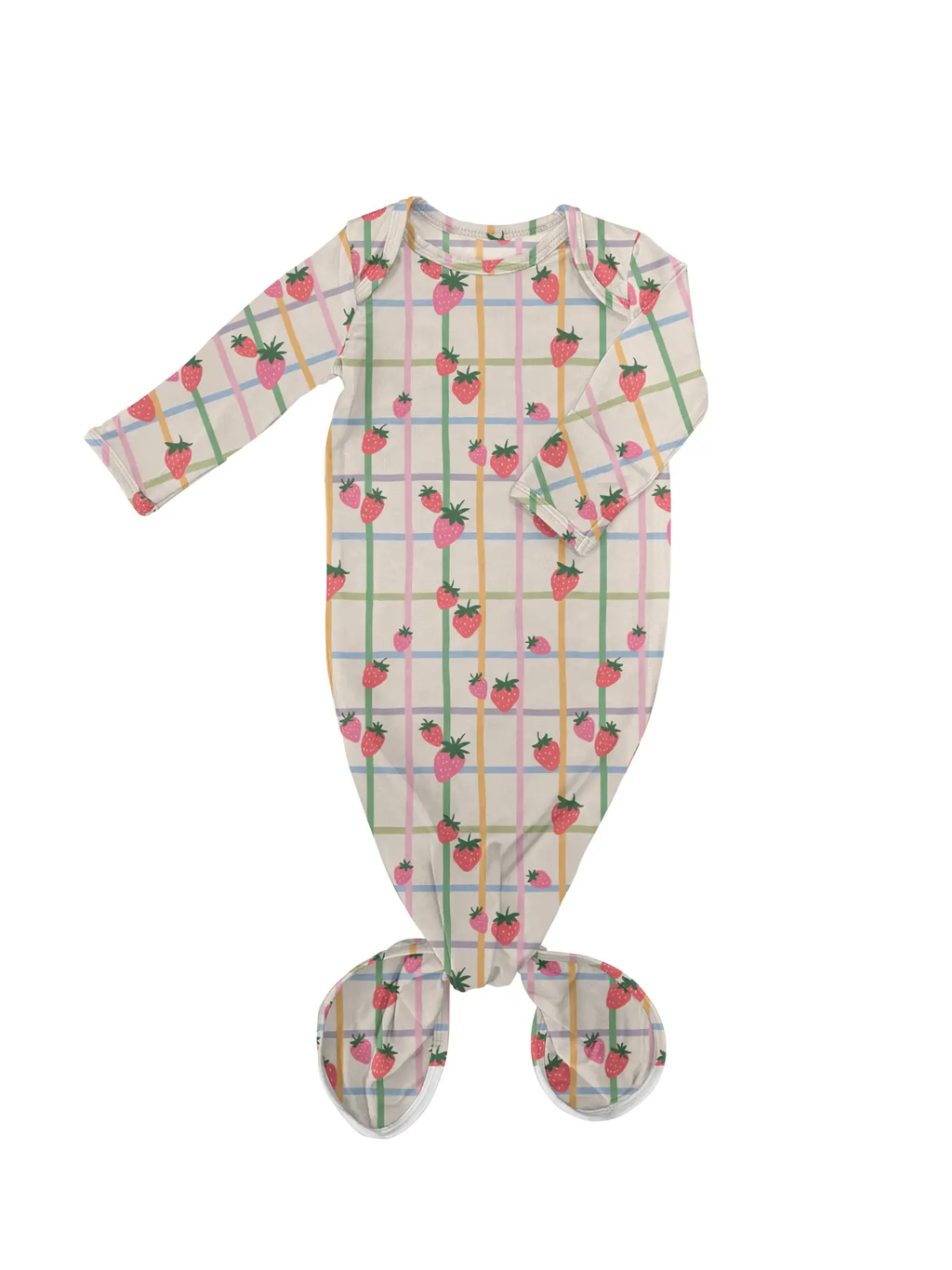 Knotted Infant Gown - Berry Patch