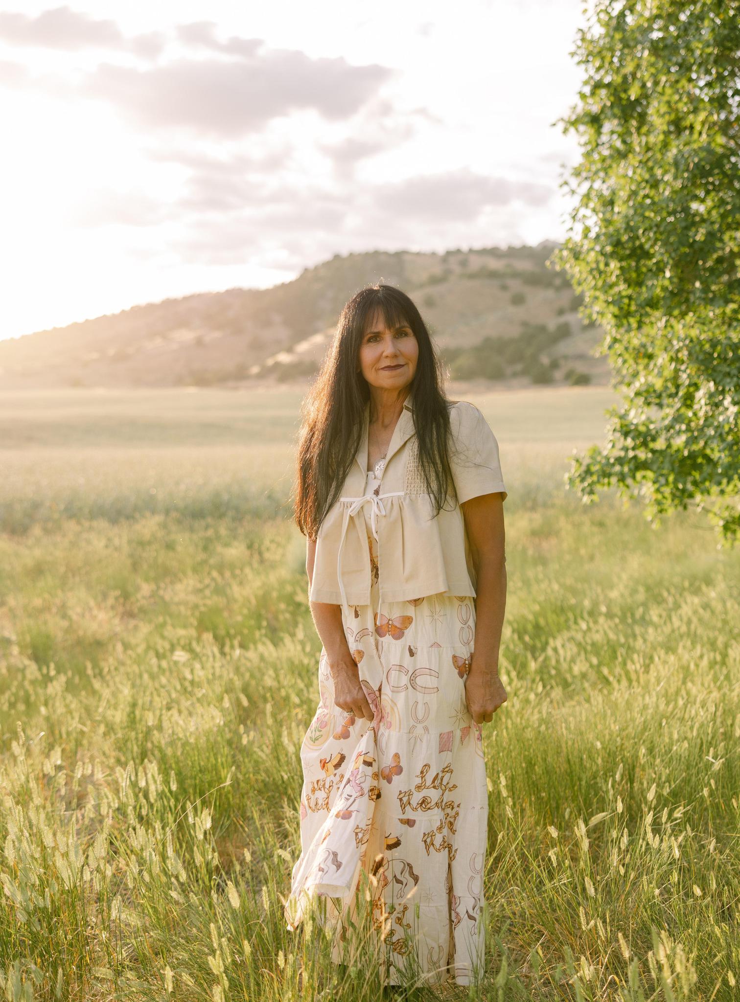 Western Print Dress - Cream