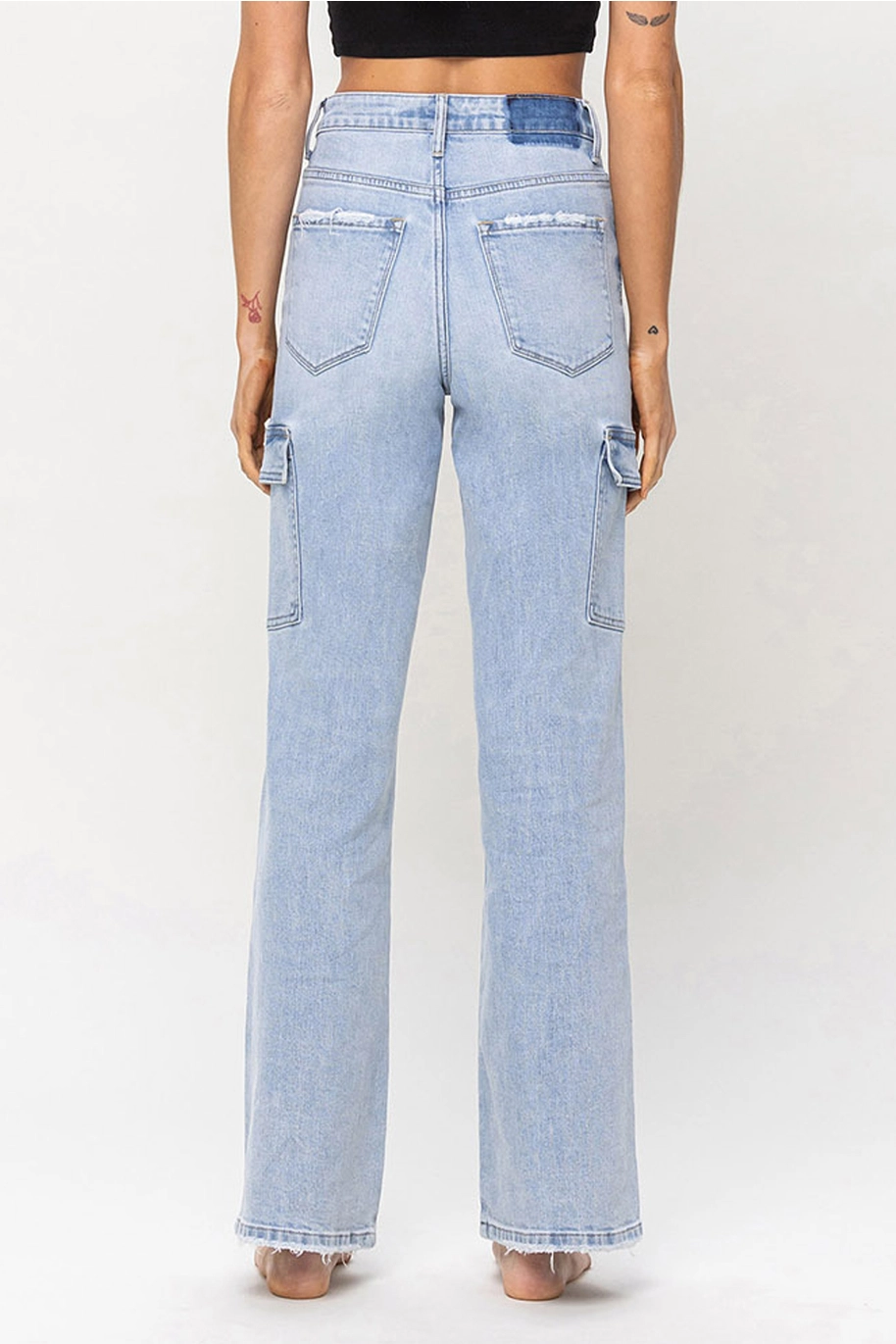90's Vintage Straight Jeans with Cargo Utility - Reverent