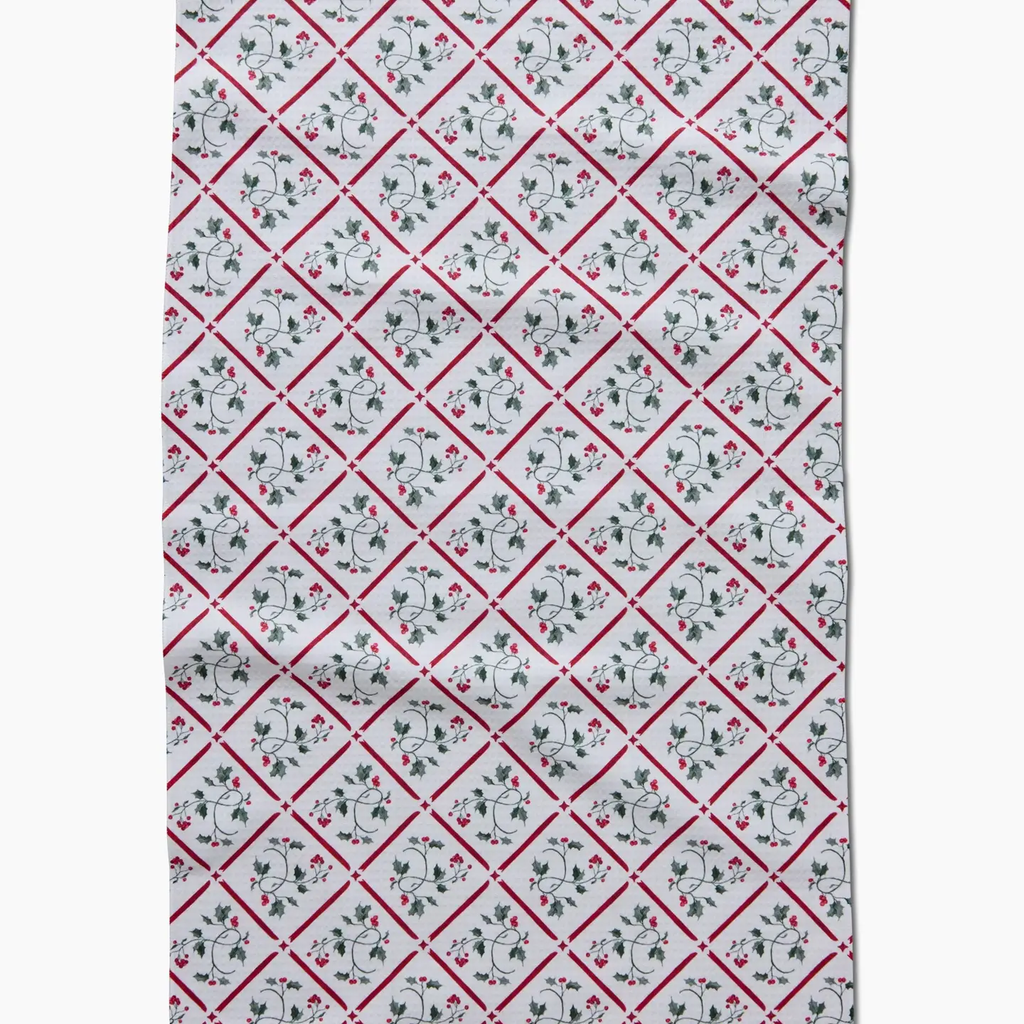 Christmas Mistletoe Trellis Luxe Hand Towel