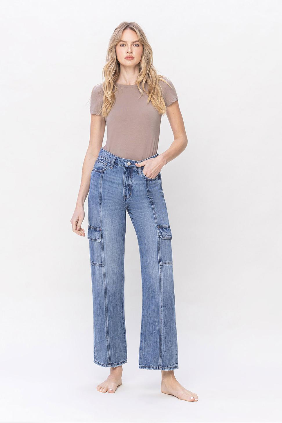 HIGH RISE DAD CARGO PANT - CHARM