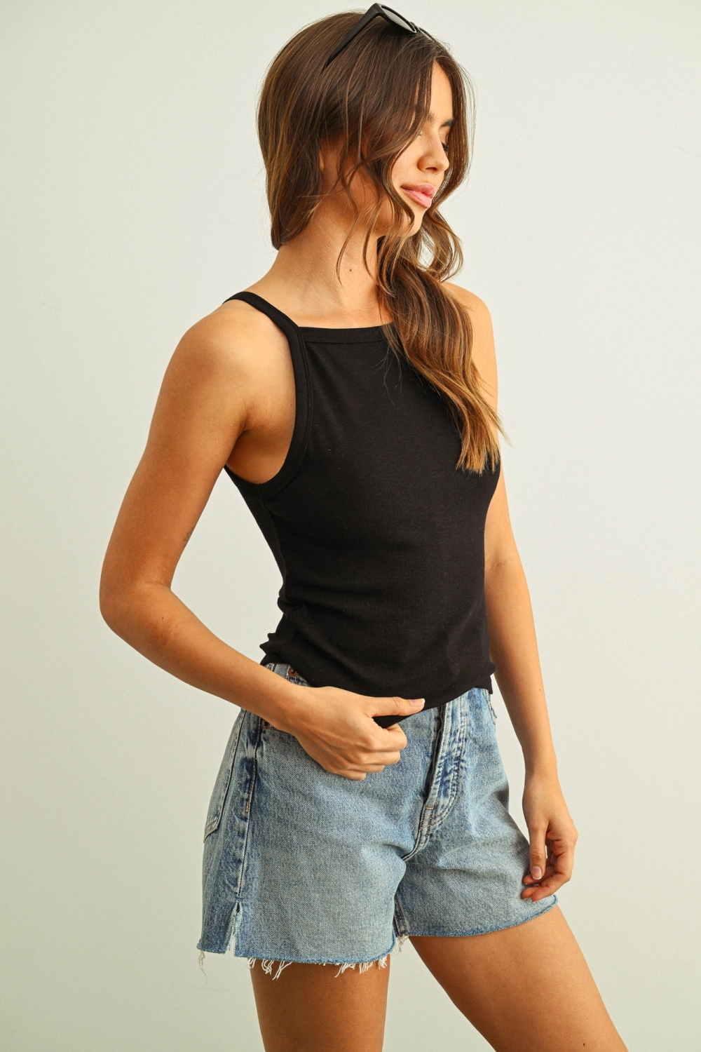 Ribbed Tank Top - Black