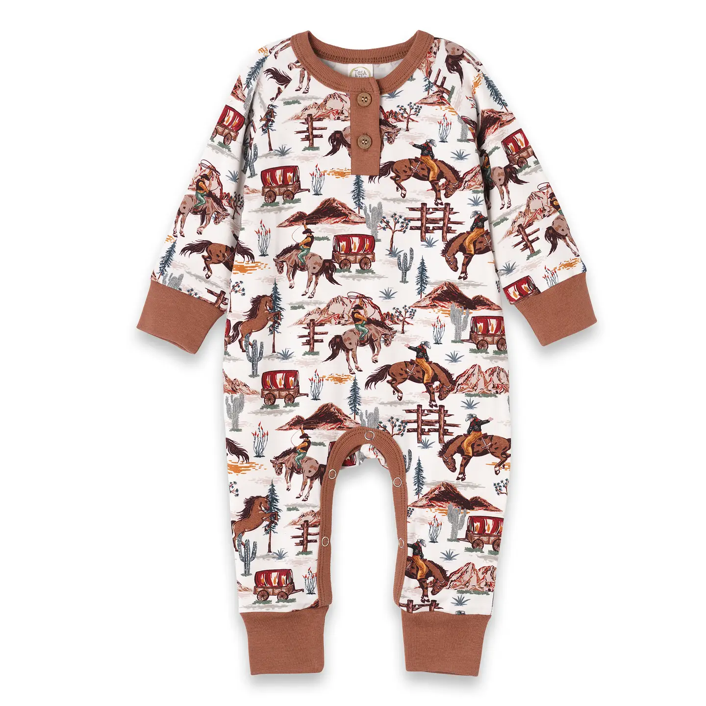 Western Spirit Baby Boy's Bamboo Henley Romper