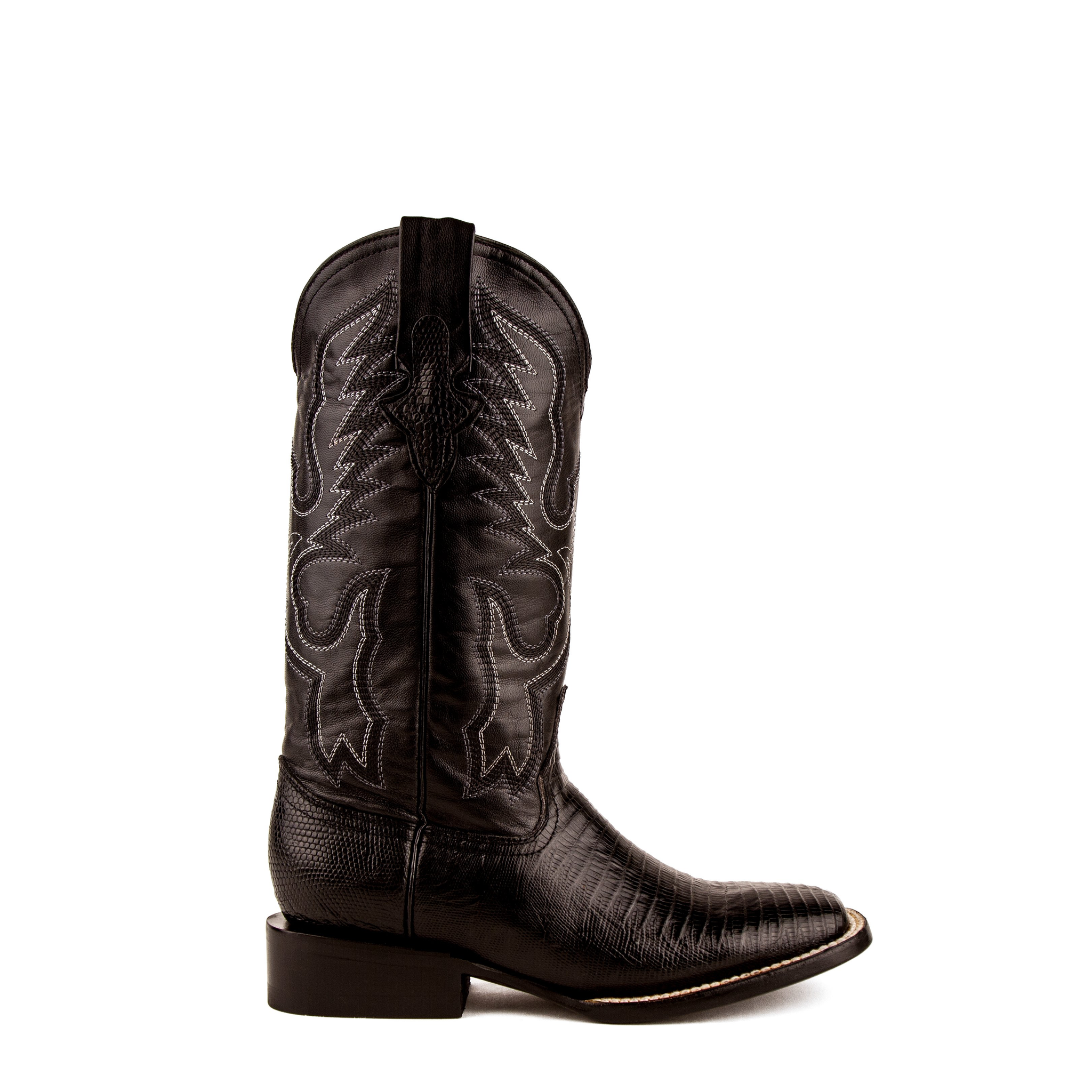 Ladies Teju Lizard S-Toe Black