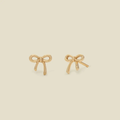 Made By Mary Bow Stud Earrings - Gold