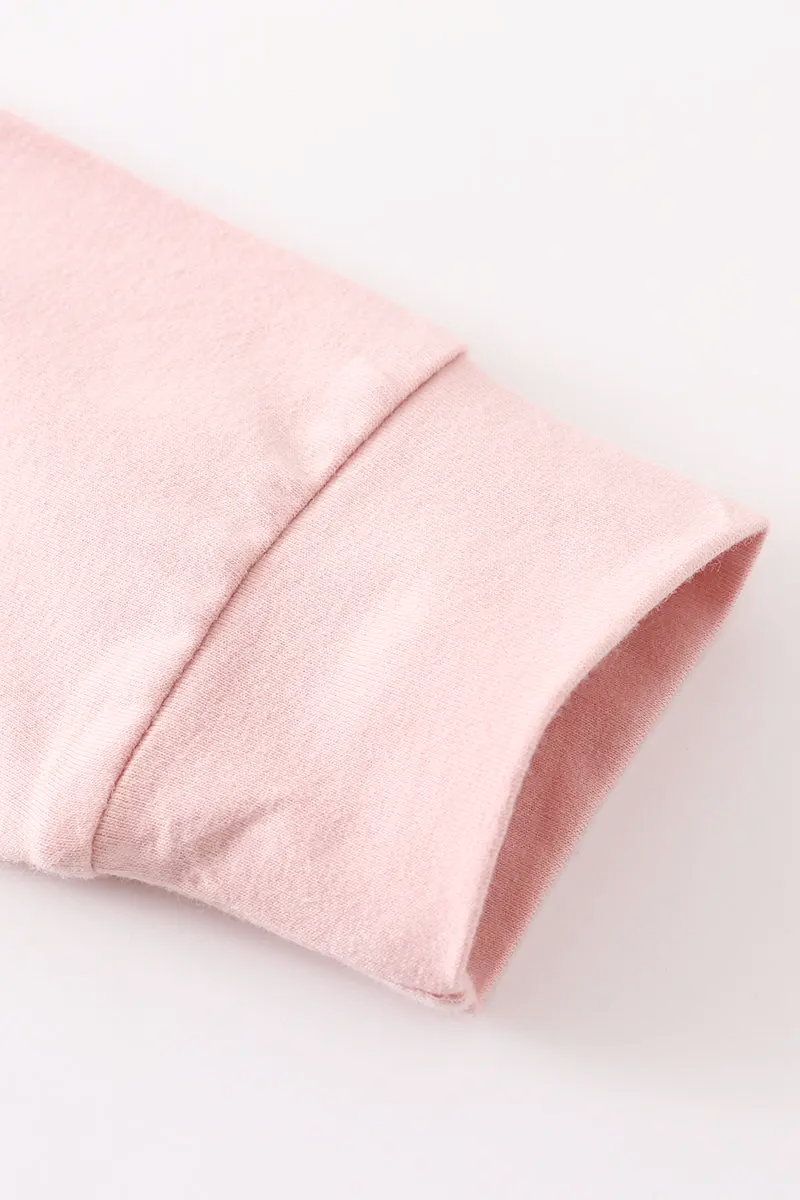 PINK COW RUFFLE GIRLS PANT SET