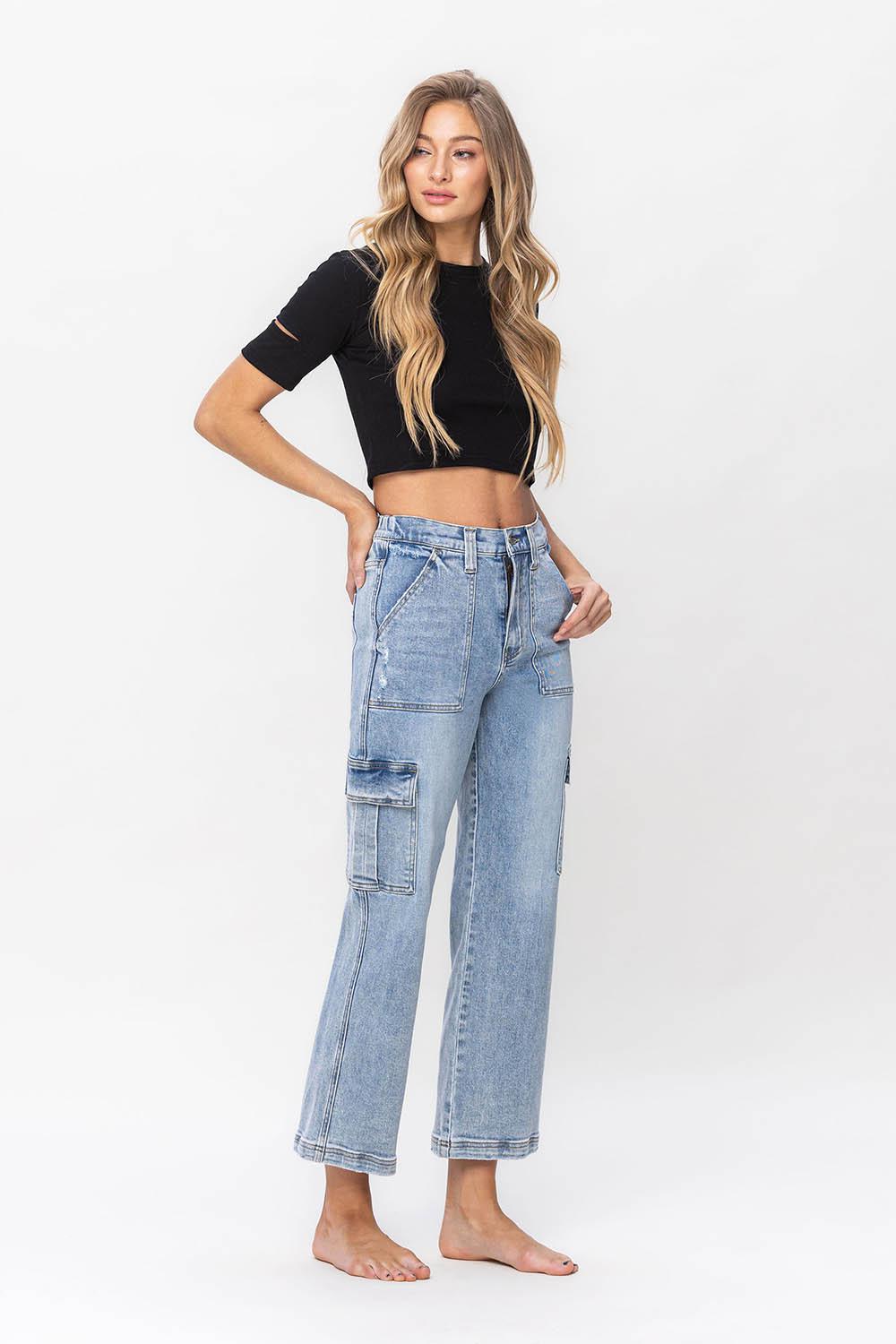 HIGH RISE DAD CARGO PANT - CREATIVE