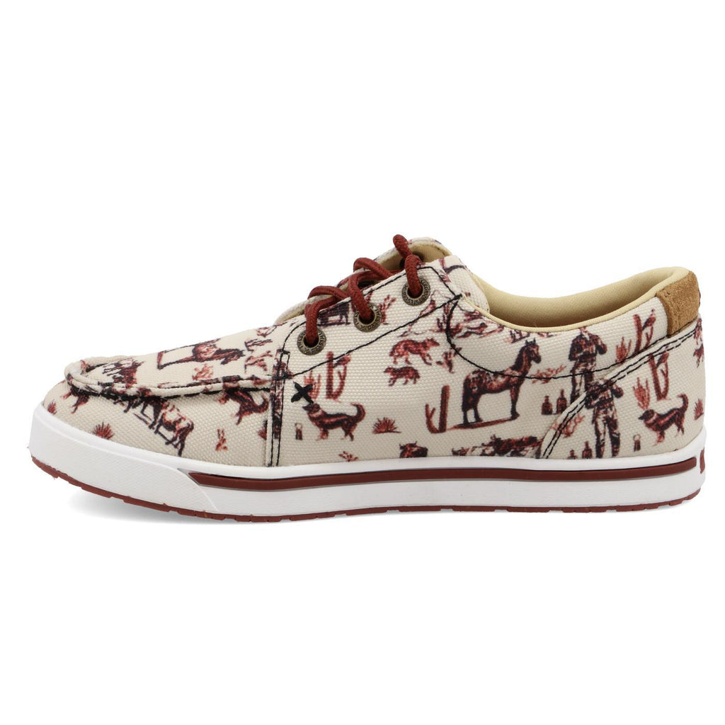 Twisted X YouthKicks - Maroon & Ivory YCA0013