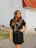 HELLO DARLIN' GRAPHIC DRESS - MINERAL WASH BLACK