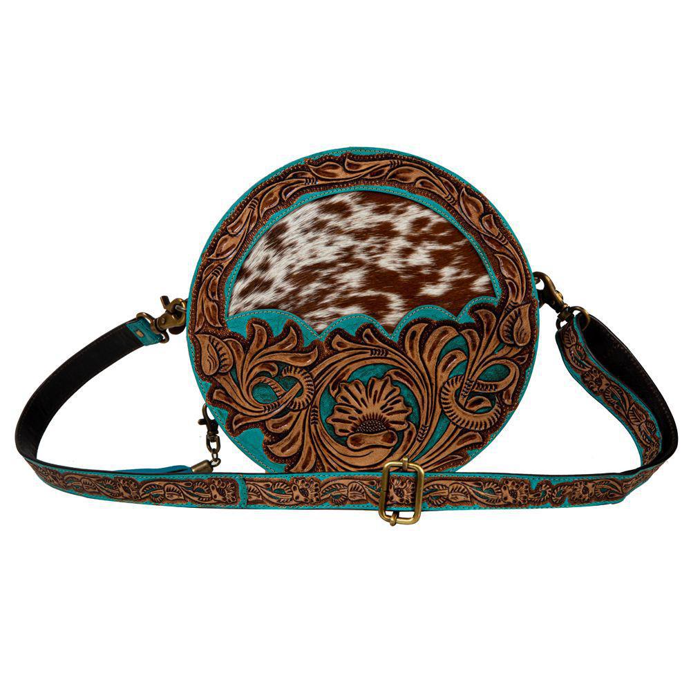 Desert Rain Hand-Tooled Round Bag S-8097
