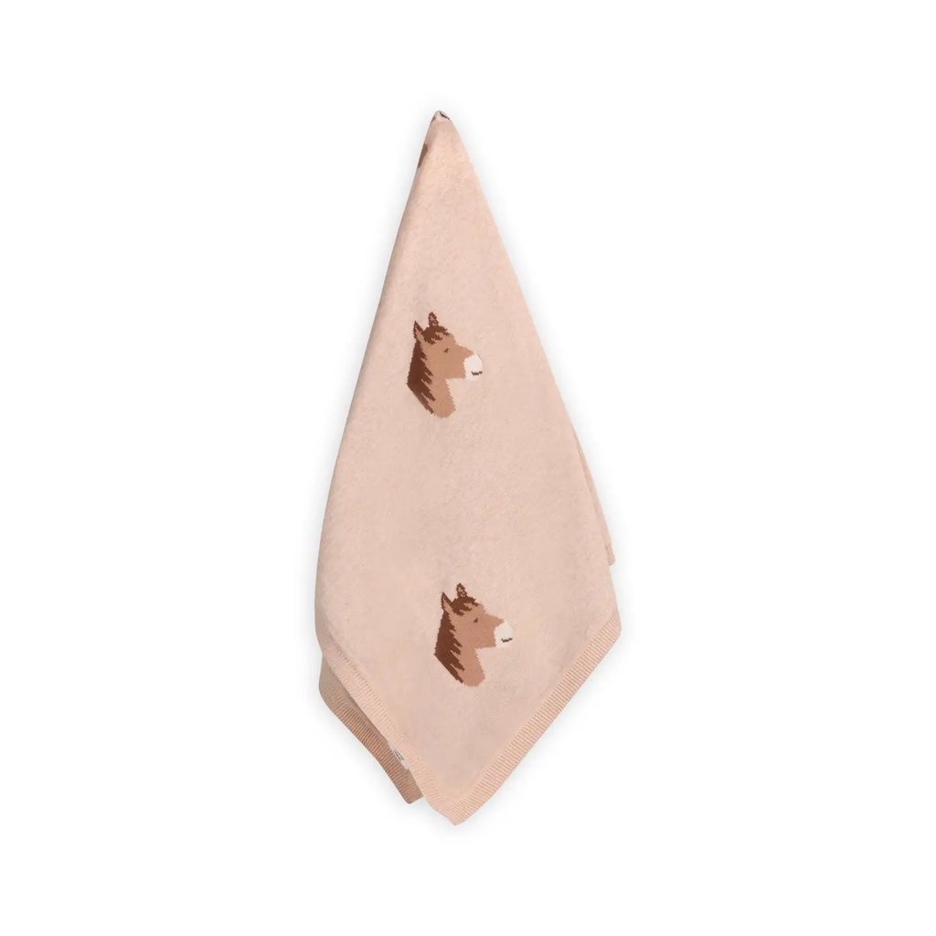 Horse Dreams - Organic Cotton Jacquard Knit Baby Blanket