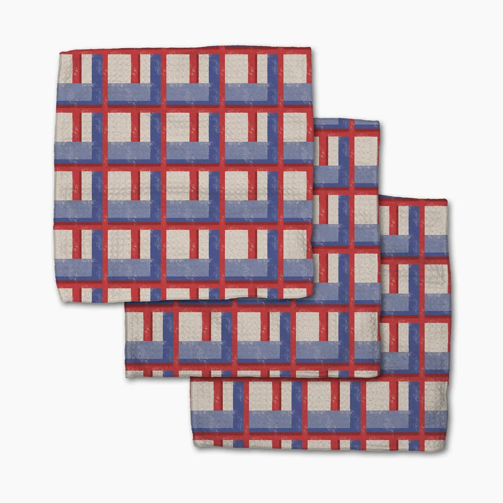 Cielo Grid Dishcloth Set