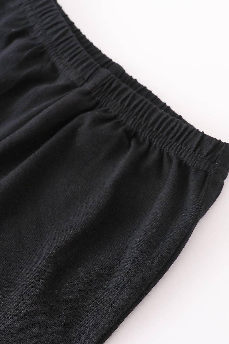 GIRLS BLACK BELL RUFFLE PANTS