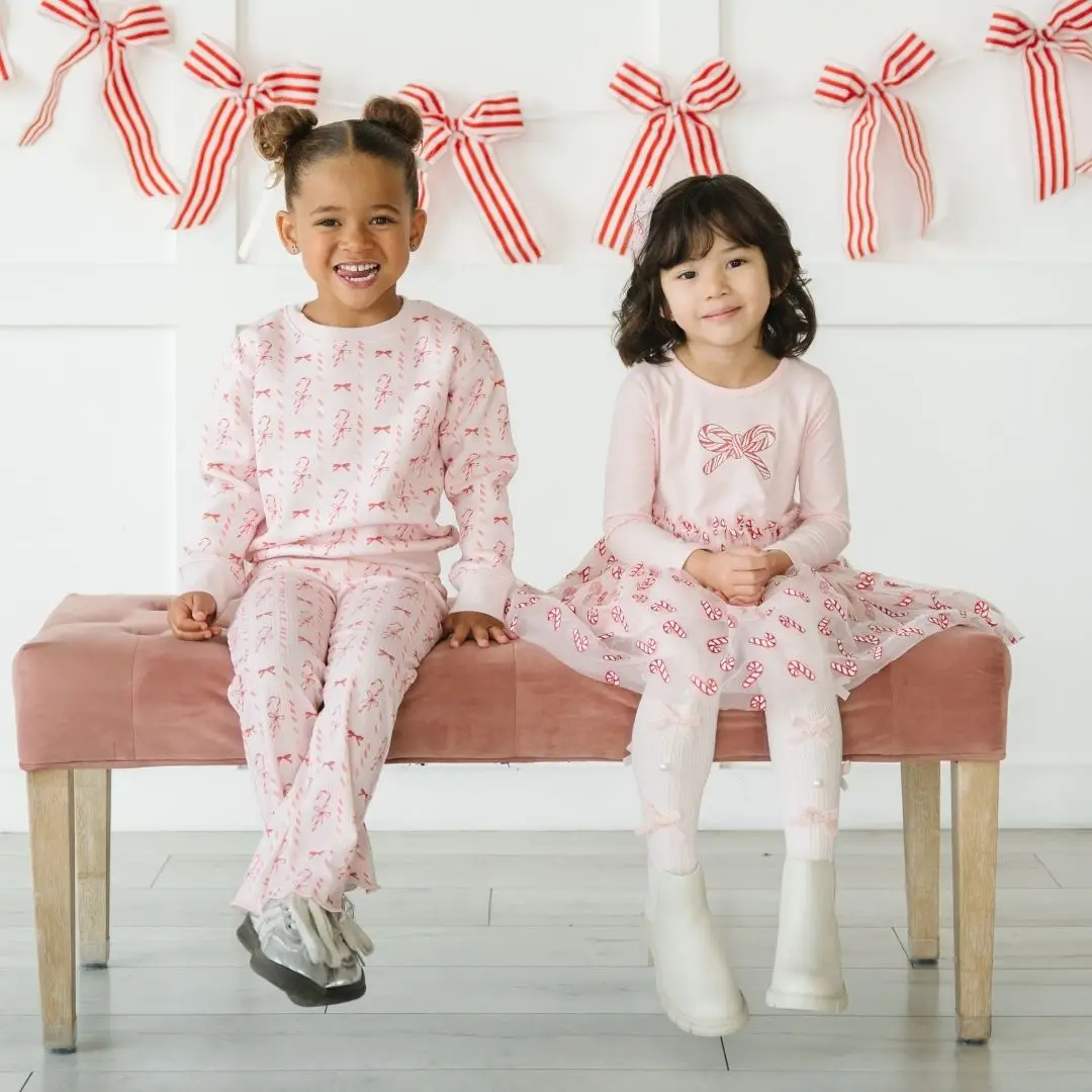 Candy Cane Lane Christmas Flare Legging - Kids Clothing