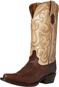 Ladies French Calf Choc/Pearl V-Toe