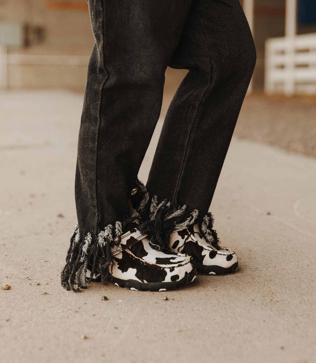 BLACK TASSEL DENIM JEANS