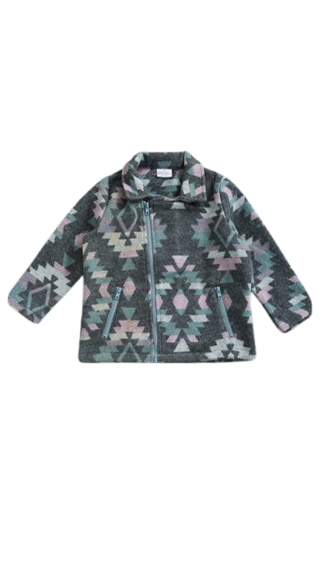 GIRLS AZTEC PRINTED JACKET WITH SIDE ZIPPER