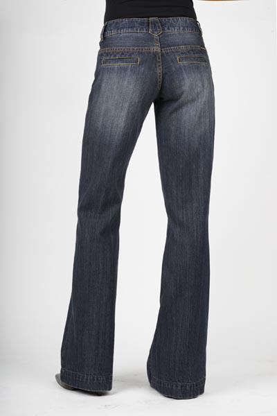 WOMENS JEAN STRETCH DENIM FABRIC 214 CITY TROUSER/ DARK WASH - (LONG ONLY) 11-054-0202-0130 BU