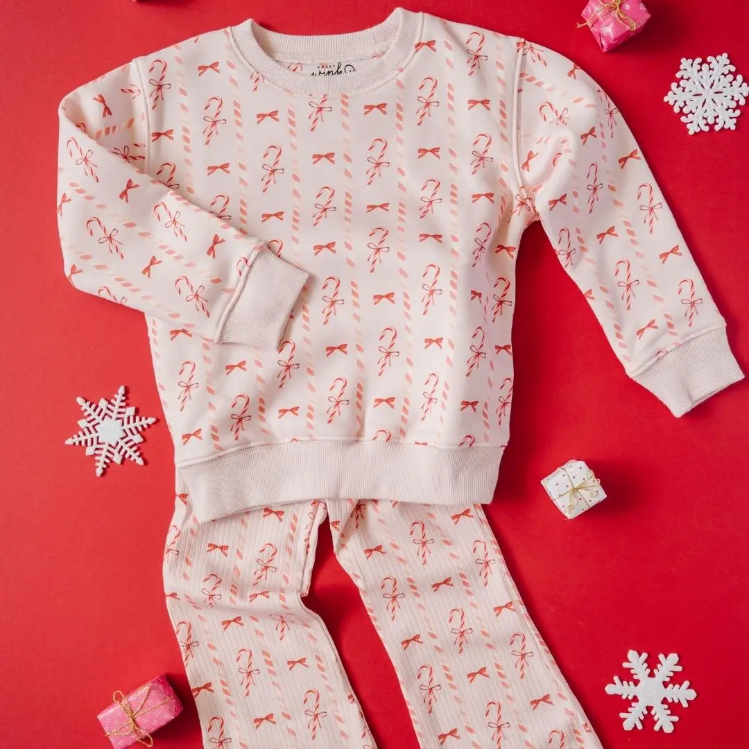 Candy Cane Lane Christmas Flare Legging - Kids Clothing
